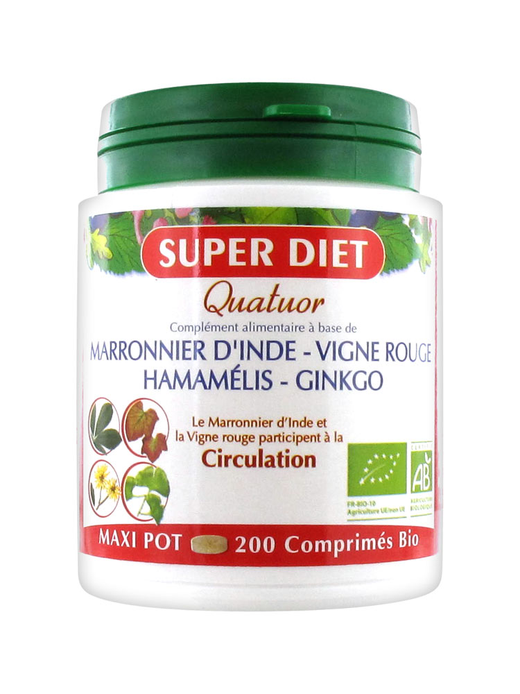 Super Diet Organic Circulation Red Vine Quatuor 200 Tablets Super Diet Organic Circulation Red Vine Quatuor 200 Tablets