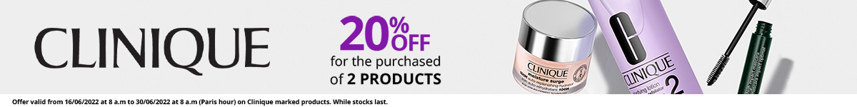 20% off on all the Clinique products