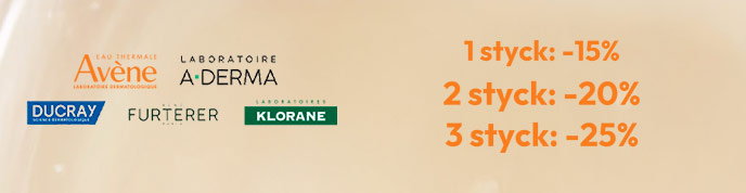 Avène, Aderma, Ducray, Klorane, René Furterer
