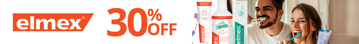 30% off on all the Elmex products