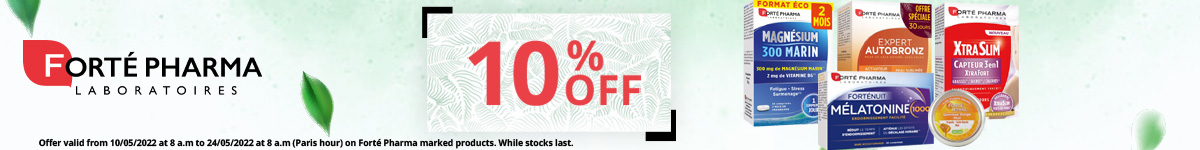 10% off on all the Forté Pharma products
