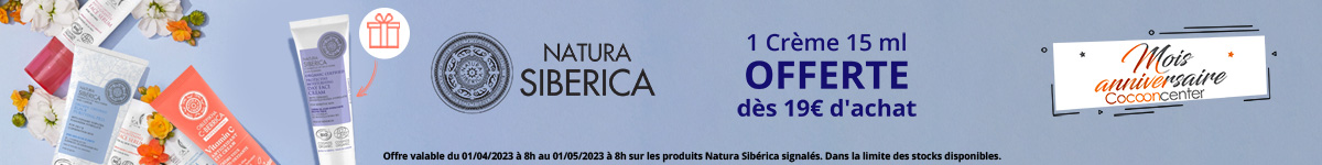 1 produit Natura Siberica acheté = 1 Natura Siberica Protection & Confort Crème de Jour Hydratante Protectrice Bio 15 ml OFFERT