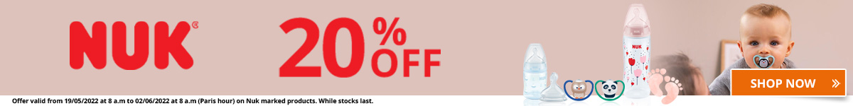 20% off on all the NUK products