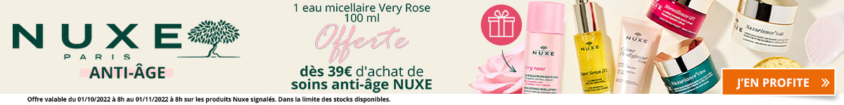 1 produit Nuxe Nuxuriance Ultra acheté = 1 Nuxe Very rose Eau Micellaire Apaisante 3en1 100 ml OFFERT