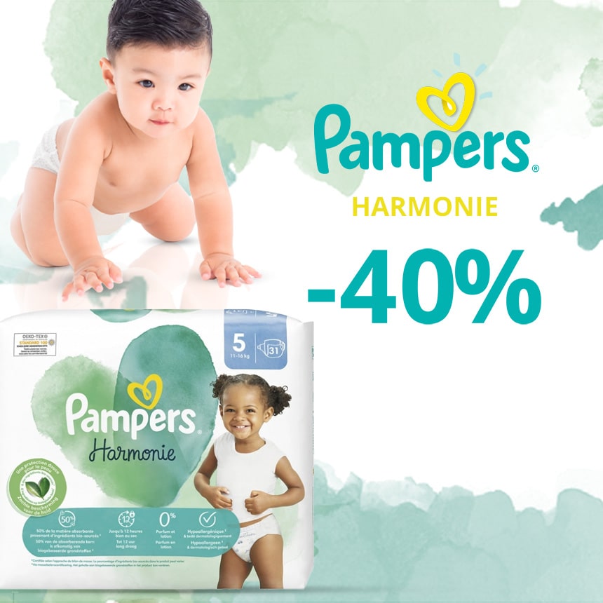 Pampers Harmonie Mega Pack Taille 2 (4-8kg) 104 couches