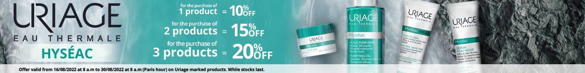 10% off on the whole Uriage Hyséac range