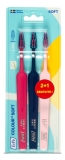 TePe Cepillo de Dientes Suave de Color Set de 2 + 1 Gratis