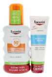 Eucerin Zonbescherming Sensitive Protect Zonnespray SPF50+ 200 ml + Verlichtende After-Sun Crème-Gel 50 ml Gratis