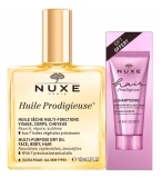 Nuxe Huile Prodigieuse 100 ml + Hair Prodigieux Le Shampoing Brillance Miroir 30 ml Offert
