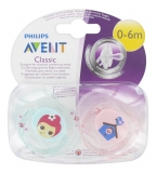 Avent Classic 2 Sucettes Orthodontiques 0-6 Mois