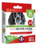 Vétobiol Pipettes Medium Dog 15 to 30 kg Organic 3 Pipettes