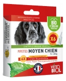 Vétobiol Pipettes Medium Dog 15 to 30 kg Organic 6 Pipettes