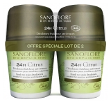 Sanoflore 24H Citrus Freshness Deodorant Anti-Marks Roll-On Organic 2 x 50ml