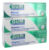 GUM Dentifricio Original White Set di 3 x 75 ml