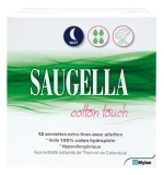 Saugella Cotton Touch Noche 12 Toallas Extra-Finas con Alas