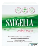 Saugella Cotton Touch Jour 14 Serviettes Extra-Fines avec Ailettes