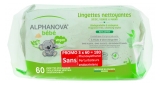 Alphanova Bébé Salviette Detergenti Senza Profumi Confezione da 3 x 60 Salviette