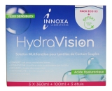 Laboratoire Innoxa Solution Multifonction pour Lentilles de Contact Souples Pack Éco 3 x 360 ml + 100 ml