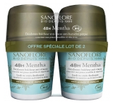 Sanoflore 48H Mentha Déodorant Fraîcheur Anti-Traces Bio Lot de 2 x 50 ml