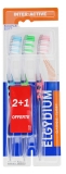 Elgydium Inter-Active Soft Toothbrush 2 Toothbrushes + 1 Free