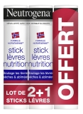 Neutrogena Stick Lèvres Nutrition Lot de 3 x 4,8 g dont 1 Offert