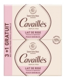 Rogé Cavaillès Extra Mild Rose Milk Soap Zestaw 3 x 250 g + 1 Gratis