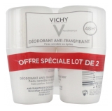 Vichy 48H Dezodorant Antyperspiracyjny do Skóry Wrażliwej lub Woskowej Roll-On 2 x 50 ml