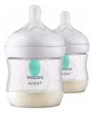 Avent Natural Response 2 Baby Bottles With AirFree Valve 125ml 0 Months and +