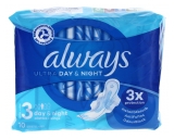 Always Ultra Day & Night 10 Serviettes Hygiéniques Taille 3
