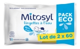 Mitosyl Vandens servetėlės, 2 x 60 servetėlių pakuotė