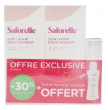 Saforelle Cuidado Limpiador Suave Lote 2 x 500 ml + Cuidado Limpiador Suave 100 ml Gratis