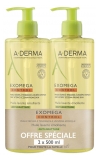 A-DERMA Exomega Control Huile Lavante Émolliente Anti-Grattage Lot de 2 x 500 ml