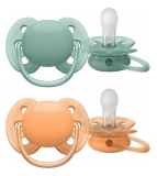 Avent Ultra Soft 2 Sucettes Orthodontiques Silicone 0-6 Mois