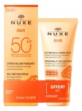 Nuxe Sole Crème Solaire Fondante Visage SPF50 50 ml + Lait Fraîcheur Après-Soleil Visage et Corps 50 ml Offerta