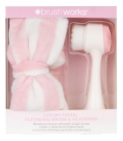 Brushworks Diadema de Maquillaje de Lujo + Cepillo de Limpieza Facial