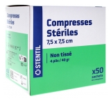 Stentil Sterile Vliesstoffkompressen 7,5 x 7,5 cm 50 Beutel mit 2 Kompressen