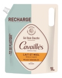 Cavaillès Gel Bain Douche Peaux Sensibles Lait et Miel Éco-Recharge1 L