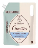 Cavaillès Gel Bain Douche Peaux Sensibles Fleur de Coton Éco-Recharge 1 L