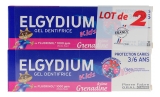 Elgydium Kids Pasta do Zębów w żelu Ochrona Przed Próchnicą 3/6 lat 2 x 50 ml