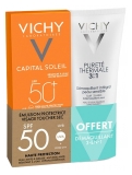 Vichy Capital Soleil Face Protection Emulsion SPF50 50ml + Pureté Thermale Integral Make-Up Remover 100ml Free