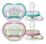 Avent Ultra Air Nighttime 2 Sucettes Orthodontiques 0-6 Mois