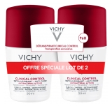 Vichy Déodorant 96H Clinical Control Détranspirant Anti-Odeur Roll-On Lot de 2 x 50 ml