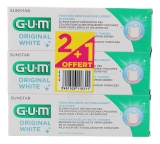 GUM Dentifricio Original White Set di 3 x 75 ml