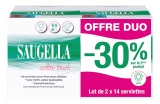 Saugella Cotton Touch Jour Lot de 2 x 14 Serviettes Extra-Fines avec Ailettes