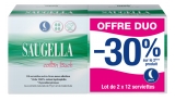 Saugella Cotton Touch Notte Set di 2 x 12 Asciugamani Extrafini con Lembi
