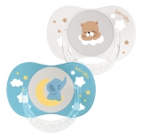 Luc et Léa Essentiel Nuit 2 Soothers Anatomiques Collerette Confort + 0-6 Mois