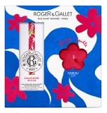 Roger & Gallet Gingembre Rouge Coffret Eau Parfumée Bienfaisante 100 ml + Bougie Parfumée 85 gr Offerte