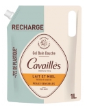 Cavaillès Bad- en Douchegel Voor Gevoelige Huid Melk en Honing Eco-Refill1 L
