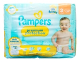 Pampers Premium Protection Skin Comfort Taille 3 30 Couches (6-10 kg)