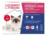 Clément Thékan Fiprokil 50 mg/60 mg Duo Antiparasitaire Chat 1 à 12 kg 4 Pipettes